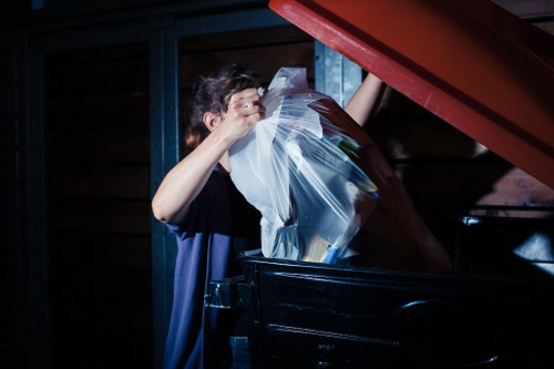 Residential waste collection trucks in Harrow